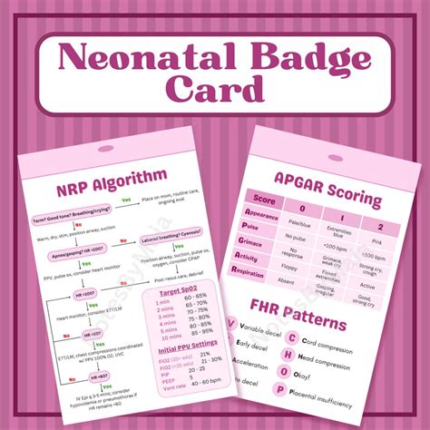 Neonatal Nrp Fetal Monitoring Badge Card For Nurses And Etsy España