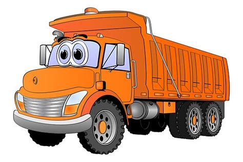 Póster Dibujos Animados Orange Dump Truck De Graphxpro Redbubble