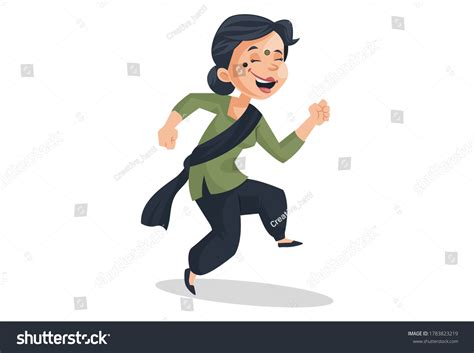vector graphic illustration house maid running stock vector royalty free 1783823219 shutterstock