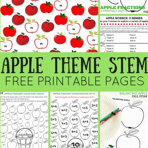 Apple Theme Worksheets And Apple Stem Activities Free Pages