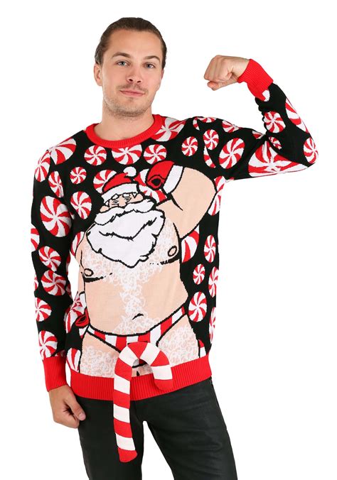 Ugly Christmas Sweater Santa Candy Cane