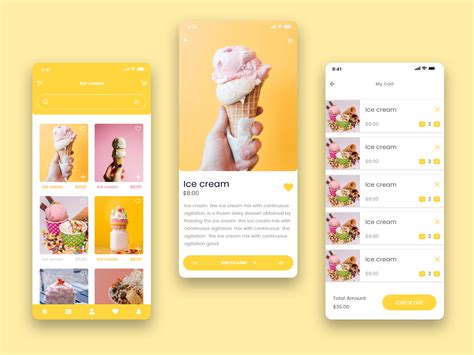 Ice Cream App Design Uplabs