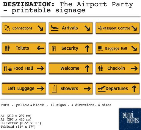 Destinations Airport Party Signs Etsy Uk