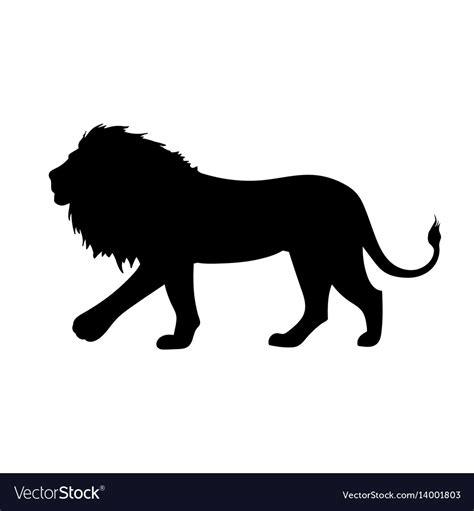Walking Black Lion Silhouette Concept Royalty Free Vector