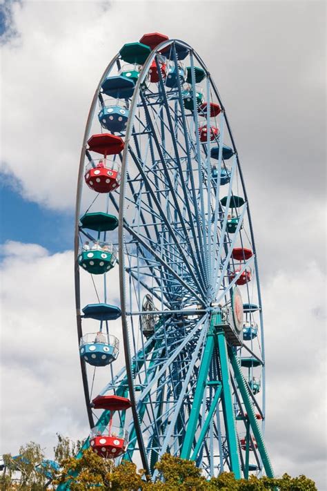 Colorful Ferris Wheel In Amusement Park In Summer Editorial Image