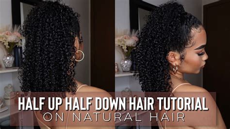 How To Half Up Half Down On Short Natural Hair Type 3c 4a Hair Youtube