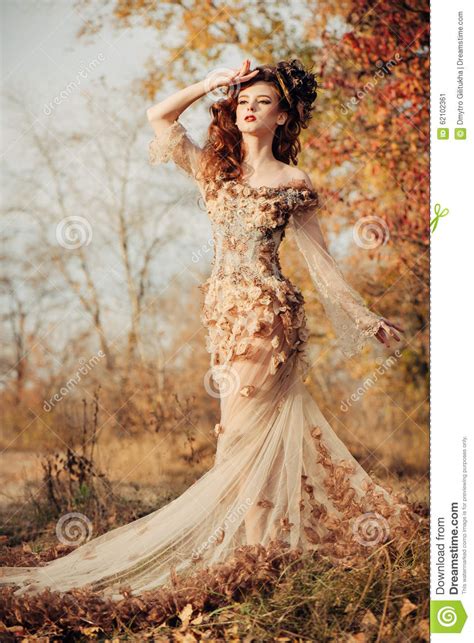 Beautiful Woman In Autumn Park Stock Image Image Of
