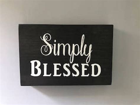 Simply Blessed Wood Box Sign Rustic Wood Wall Decor Black Etsy