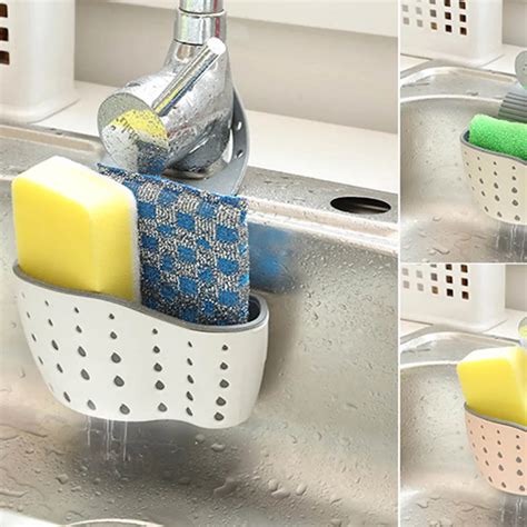 Kitchen Bathroom Sink Sponge Hanging Shelving Rack Drain Faucet Cup