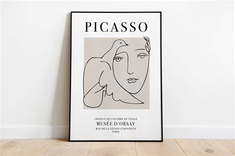 Pablo Picasso Print Poster Minimalist Line Drawing Cubism Art