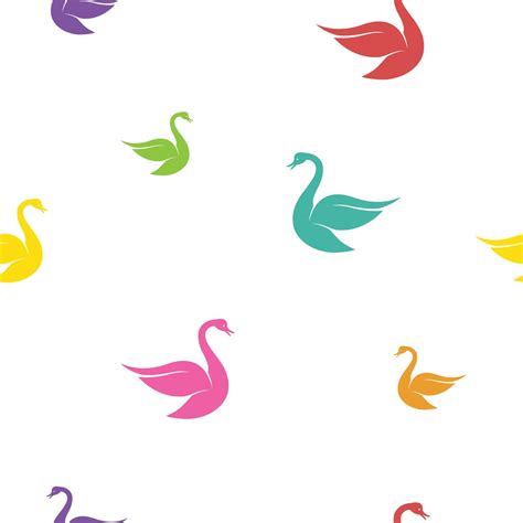 Swan Vector Art Background Design For Fabric And Decor Seamless Stock