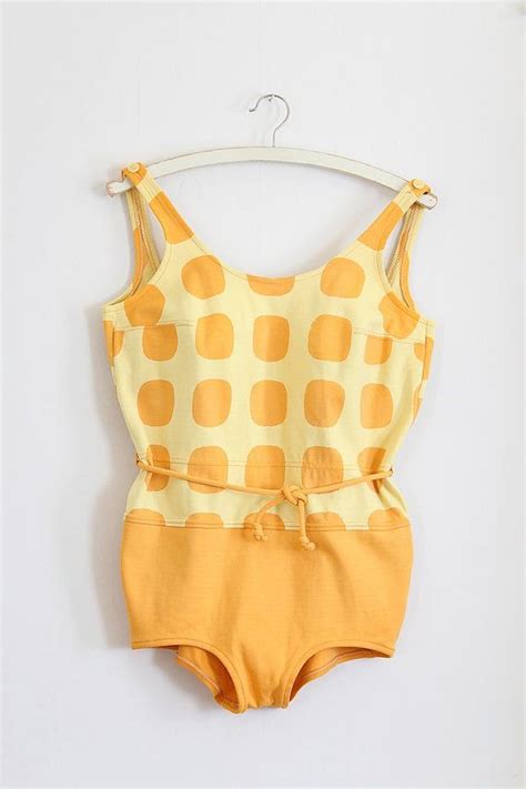 Sale Vintage 1960s Swimsuit 60s Yellow Bathing Suit Etsy