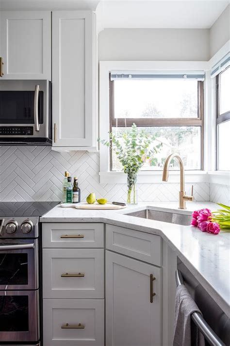Check spelling or type a new query. Corner Kitchen Sink Under Two Windows - Transitional - Kitchen