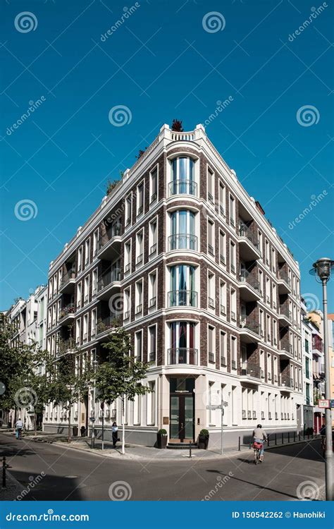Corner Building Modern But Classic Architecture In Residential Area In