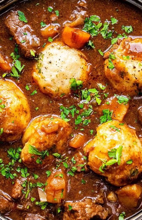 The wonderful thing about this dumpling recipe, besides its ease, is how truly versatile it is. Slow Cooker Beef Stew and Dumplings - Supergolden Bakes