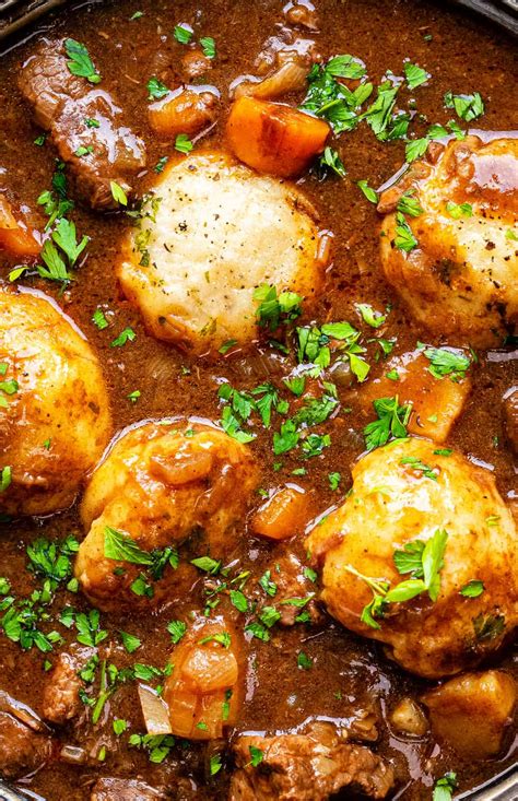 Preparing this is quite a breeze all you need to do is sauté your vegetables and leave it to simmer until meat is tender, the hard part is just waiting. Slow Cooker Beef Stew and Dumplings - Supergolden Bakes