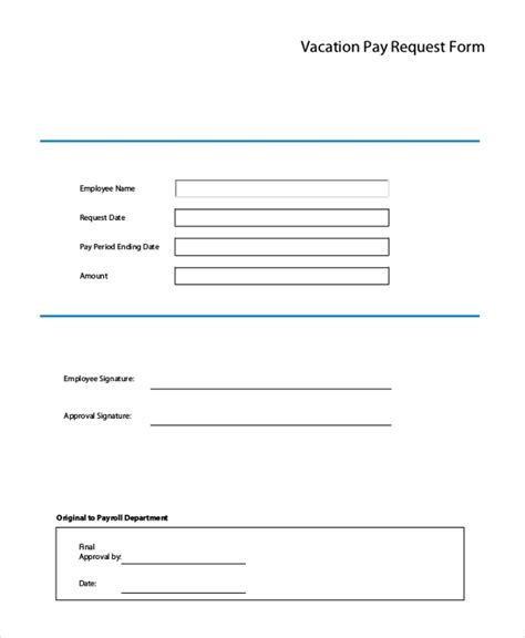 Printable Vacation Request Form