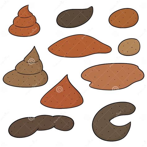 Vector Set Of Poop Stock Vector Illustration Of Object 119310529