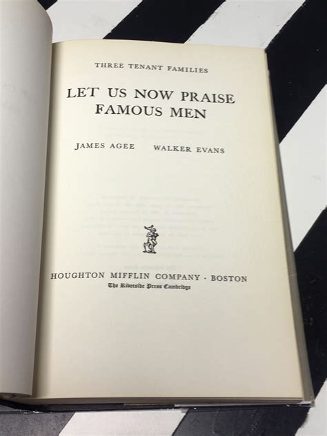 Let Us Now Praise Famous Men By James Agee And Walker Evans 1960