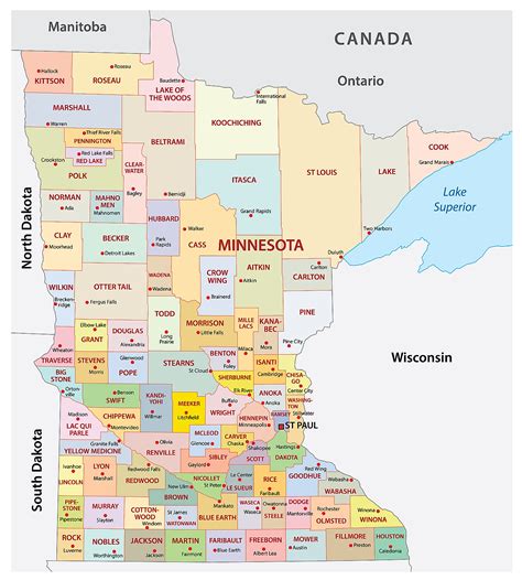 Minnesota County Map Printable