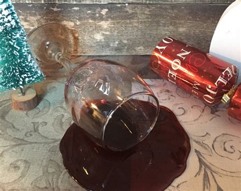 Spilled Wine In A Glass Choose Red Or Merlot Glass Fake Photo Staging Prop Etsy