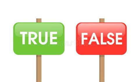 True Or False Sign Button Isolated On White Background Stock Vector