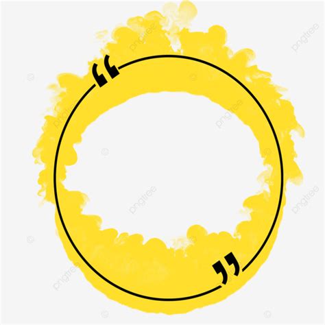 Round Yellow Quote Text Frame Label Banner Quote Text Banner Png