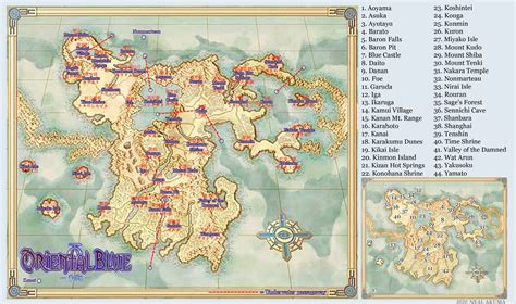 Oriental Blue: Ao no Tengai World Map Map for Game Boy Advance by Neal