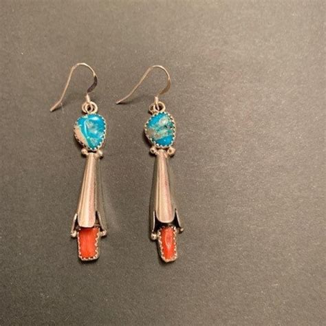 Native American Coral Earrings Etsy