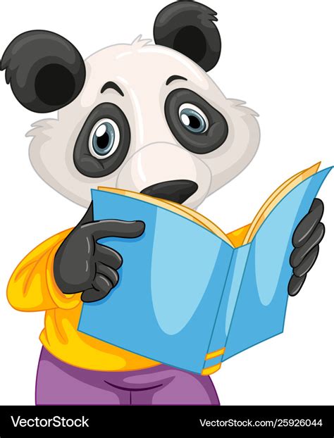 A Panda Reading Book Royalty Free Vector Image