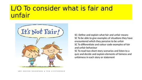 What Is Fair And Unfair Teaching Resources