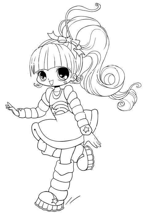 Get This Adorable Cute Little Girl Kawaii Coloring Pages Cute Kawaii