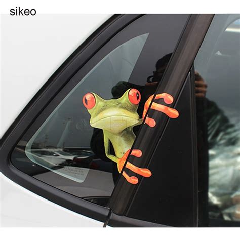 Sikeo 5pcslot Hot Selling Funny Car Styling Cartoon 3d Car Sticker Truck Window Door For Salmon