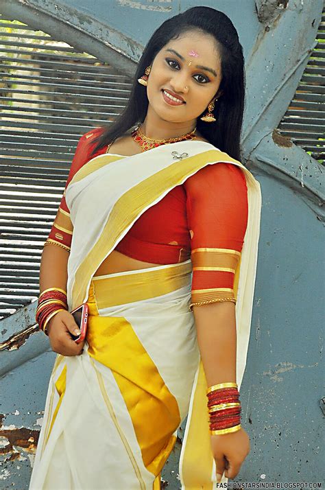 Kerala Traditional Set Saree And Blouse Women Fashion Model Adithya