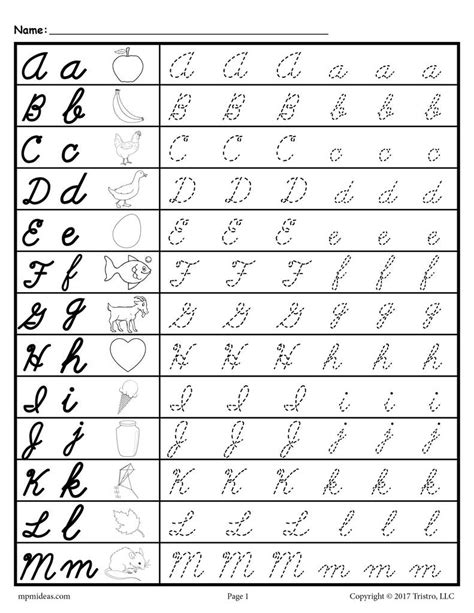 Cursive Letters Printable Worksheets