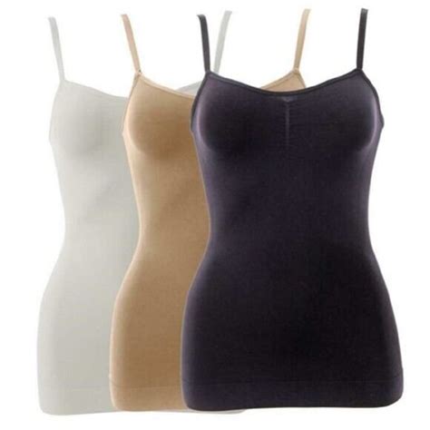 nearly nude smoothing contouring skinny strap camisole 3 pack m l