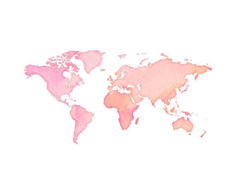 Pink World Map Print Pink Watercolor World Nursery Print Wall Art