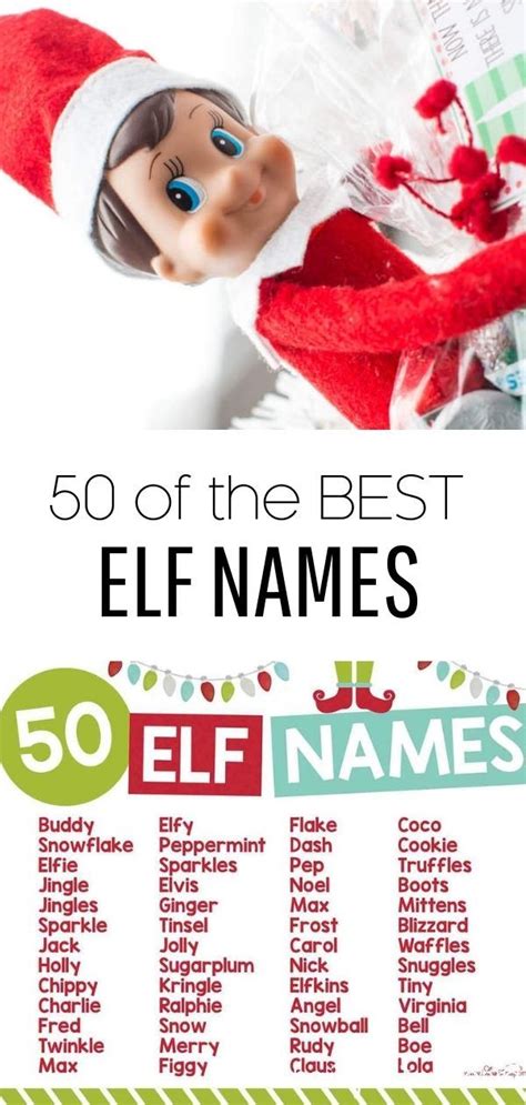 50 Of The Best Elf Names Free Printable List Good Elf Names Free