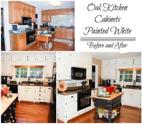 Also, the appearance might start to look old and less attractive. Remodelaholic | From Oak Kitchen Cabinets to Painted White ...