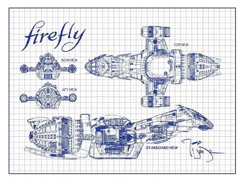 Firefly Serenity Blueprint Graphic Poster Art Graphic Art Art