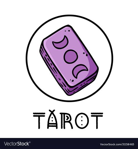 Cute Cartoon Tarot Deck Doodle Image Tarot Vector Image