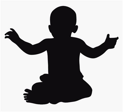 Baby Silhouette Sitting Up Child Sitting Silhouette Png Transparent