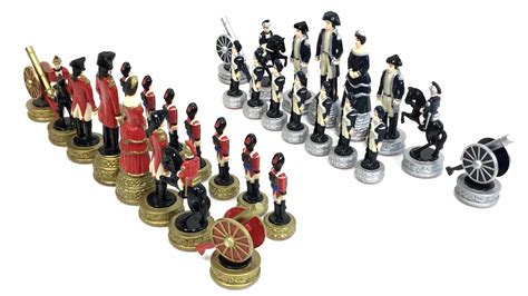 Lot 1980s Revolutionary War Chess Men Pieces