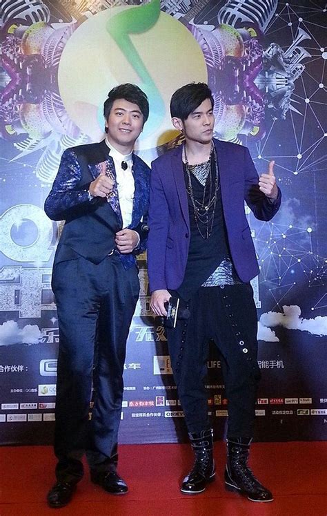 Taiwanese Singer Jay Chou Right And Chinese Pianist Lang Lang Pose