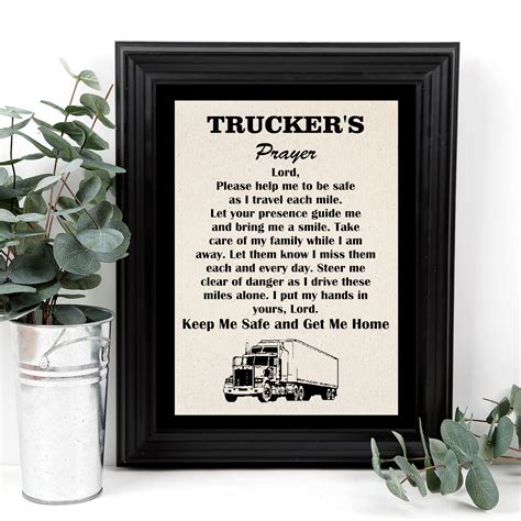 Trucker Prayer Canvas Prints Prayer For Truck Drivers Fathers Day