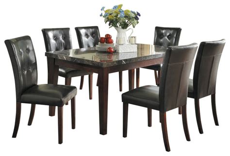 Homelegance Decatur 7 Piece Rectangular Dining Room Set With Marble Top