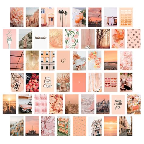 Buy KOSKIMER Peach Pink Aesthetic Photo Collage Kit Set X Inch Wall Collage Kit Aesthetic
