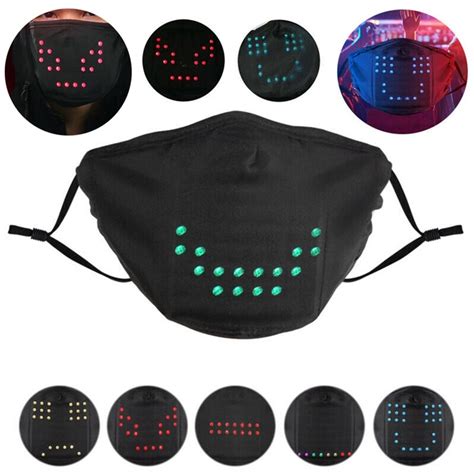 Voice Activated Led Face Mask Imitates Lips Speaking Outdoor