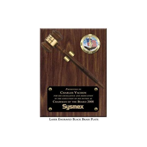 9 X 12 Walnut Finish Removable Gavel Plaque Engraving Awards And Ts