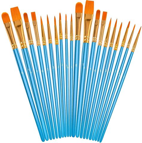 Acrylic Paint Brushes Set 2 Pack 20 Pcs Round Pointed Tip Artist